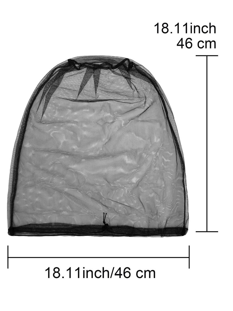 HESTYA 4 Pack Mosquito Net Face Mesh Protecting Net for Outdoor Hiking Camping Climbing Mosquito Fly Insects Preventing(Black) - Image 3